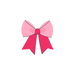 Coquette pink bow illustration perfect for romantic designs and decorative projects