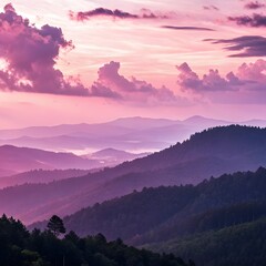 sunrise in the mountains