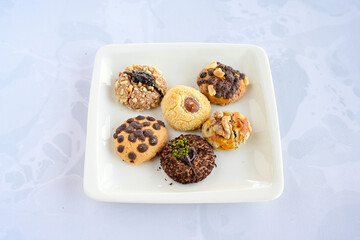 Turkish homemade sweet and savory cookies .Tatli tuzlu kurabiye. Kuru pasta
