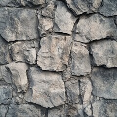 A wall made of large rocks with a rough texture