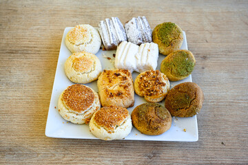 Turkish homemade sweet and savory cookies .Tatli tuzlu kurabiye. Kuru pasta