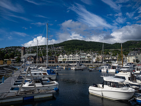 Photo of the village and port of Volda, municipality in the province of More og Romsdal, Norway.