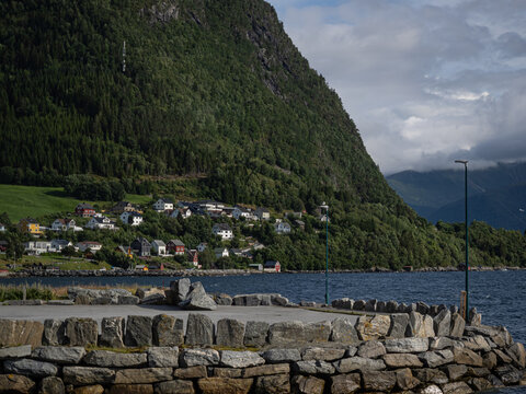 Photo of the village and port of Volda, municipality in the province of More og Romsdal, Norway.
