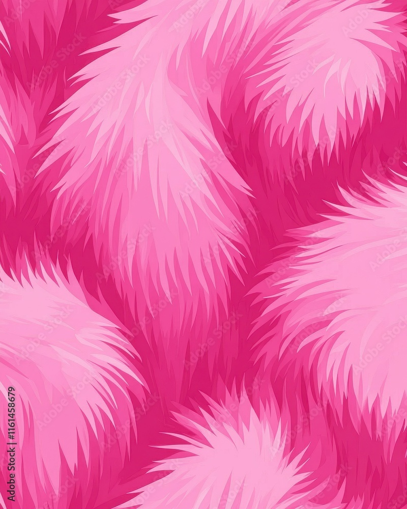 Poster vibrant pink furry texture with soft, feathery patterns creating a playful and lively atmosphere.