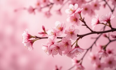 Pink cherry blossoms in bloom
