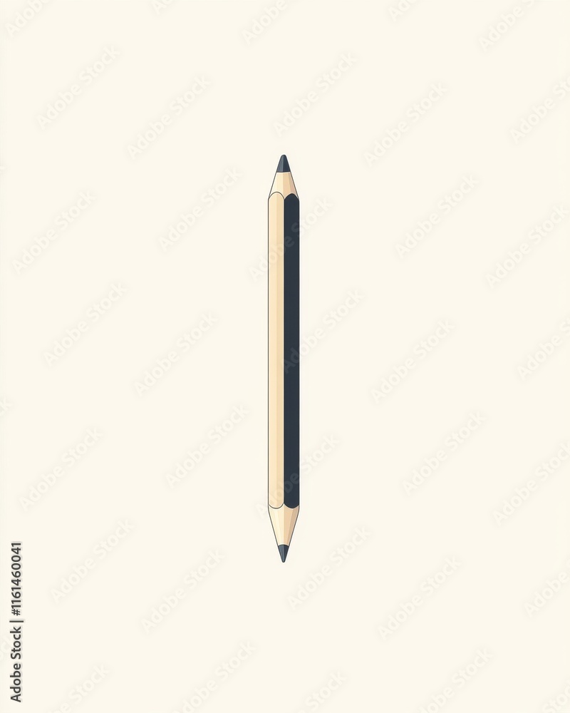 Poster A minimalist view of a pencil showcasing a sleek design and subtle color contrast on a soft background.