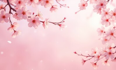 Delicate cherry blossoms in soft pink hues