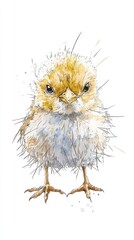 Obraz premium Fluffy chick portrait white background animal minimalist environment close-up view cute concept