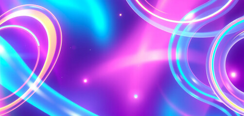 Glowing holographic colors in a visionary abstract design