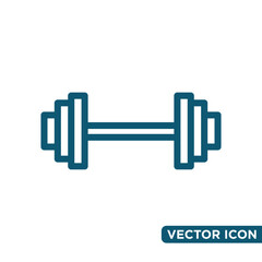 Simple Dumbbell Icon Design Template 