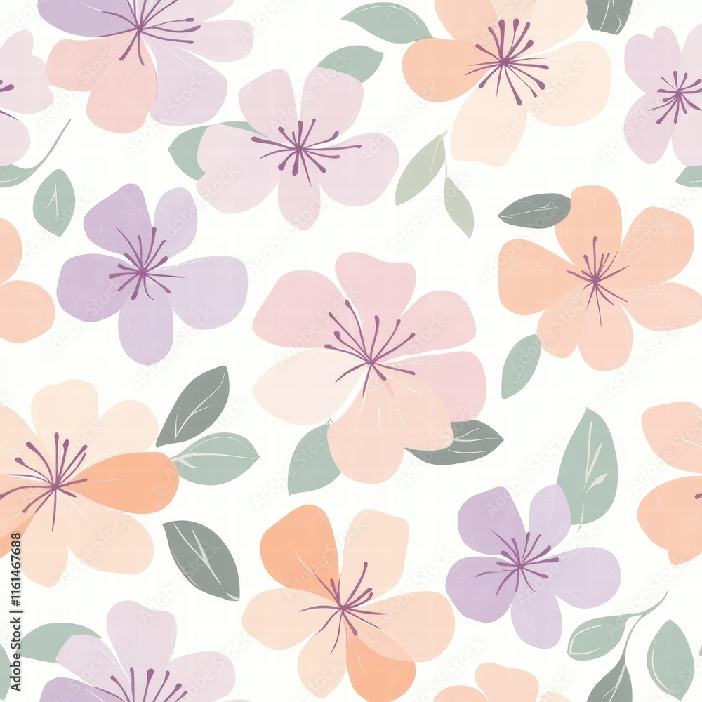 Leinwandbilder floral pattern featuring delicate pastel flowers on a soft background suitable for various design pr