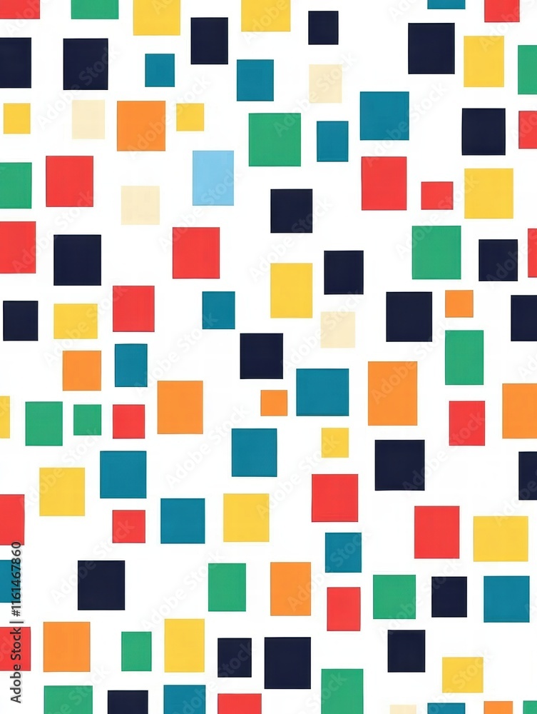 Leinwandbilder colorful pixel art seamless pattern with vibrant squares in various sizes and colors on a white back