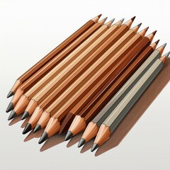 Pencils lying on a white background