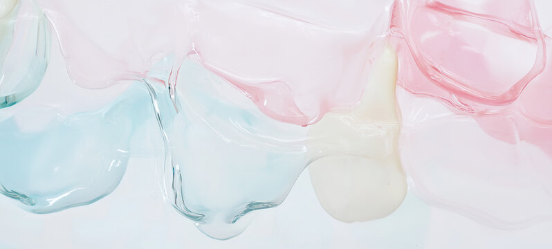 pink and blue pastel melted plastic texture background	
