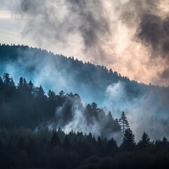 clouds over mountains