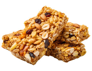 Granola bars isolated on white Background, cutout 