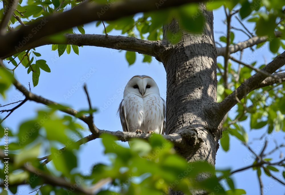 Wall mural A Barn Owl in a Tree