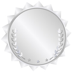 silver medal with laurel wreath