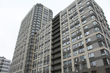 apartment buildings in a residential area of ​​the city of Kyiv, Ukraine, modern new skyscrapers