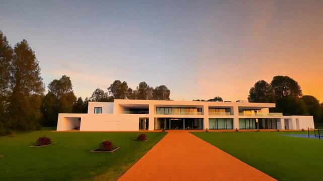 A single story modern house in antum park