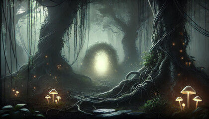 Gruseliges Portal im Wald