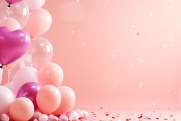 Valentine Decoration Background, Decorative Valentine's Background, Valentine's Decoration With Balloons and Teddy Bear and Gift Boxes, Valentine Wallpaper, Valentine Banner