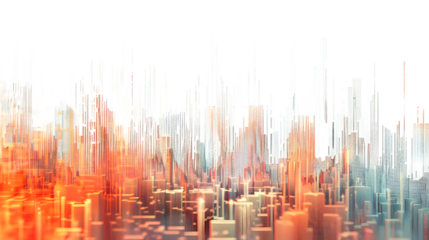 Abstract digital data background suitable for network and AI themes, isolated on white background 