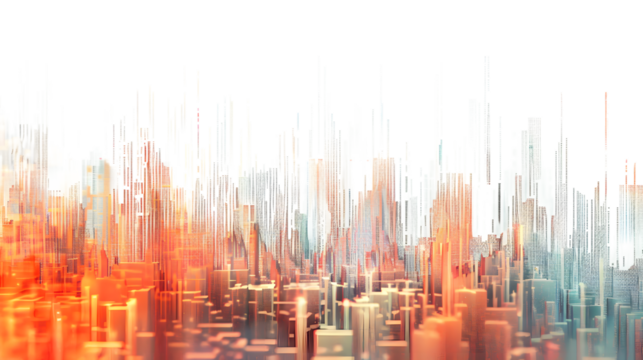 Abstract digital data background suitable for network and AI themes, isolated on white background