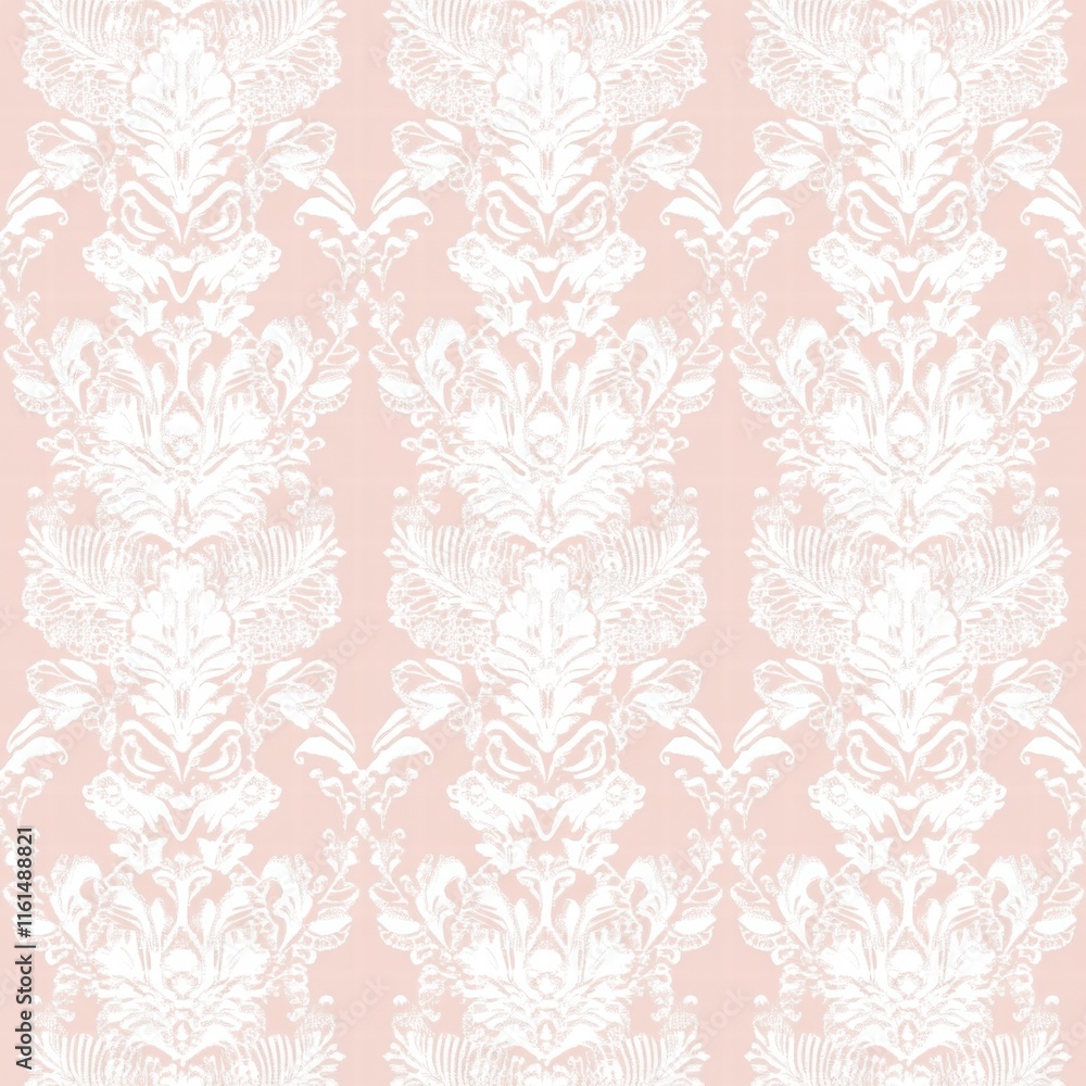 Poster lace inspired seamless pattern with intricate design in soft pastel hues for elegant decor and texti