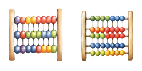 Colorful Abacuses for Learning and Teaching Math Concepts in Early Education, Suitable for Classrooms and Home Learning Environments