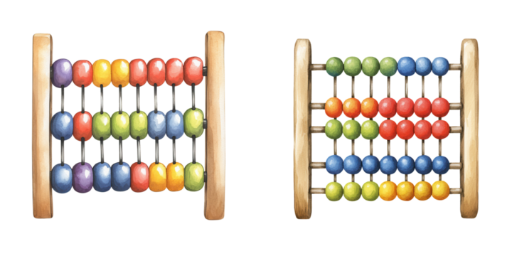 Colorful Abacuses for Learning and Teaching Math Concepts in Early Education, Suitable for Classrooms and Home Learning Environments