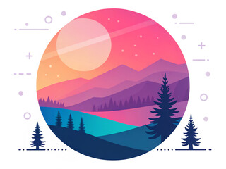 Fototapeta premium winter landscape with christmas tree