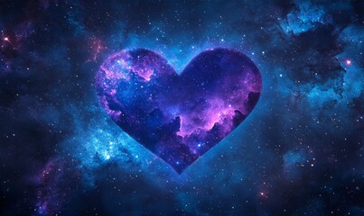 Heart In Indigo Cosmic Sky For Valentine's Day
