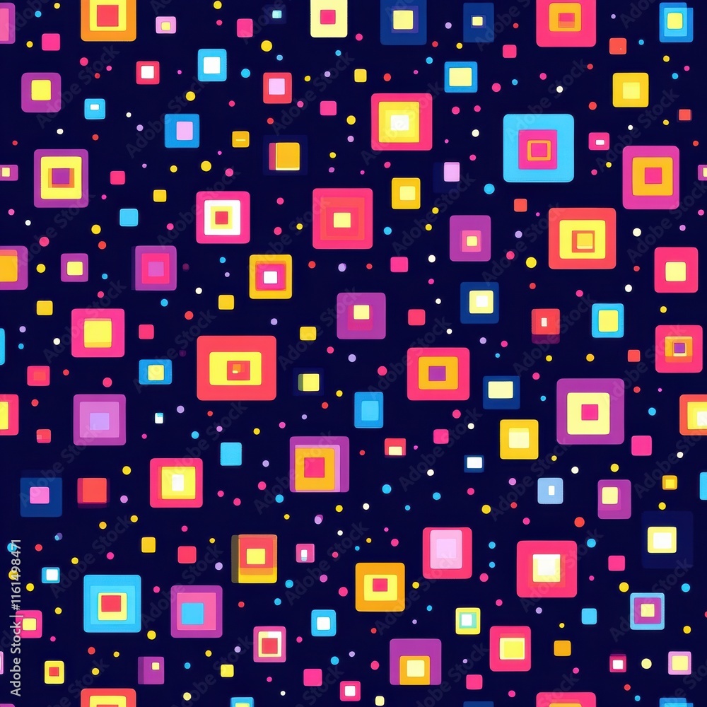 Aufkleber pixel art pattern featuring colorful squares on a dark background for creative designs and crafts. g