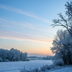 winter landscape with trees