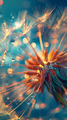 Close up of a flower with a blue background