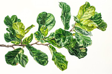 Green leafy branch with a few leaves on it