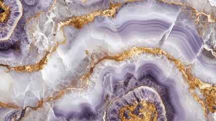 Abstract purple and gold agate stone texture.