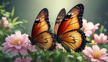 A pair of delicate butterfly wings resting on a flower,  wings,  beauty