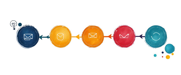 Colorful Email Marketing Workflow Process for Effective Communication Strategies