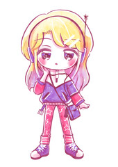 Y3K宇宙SF近未来ファッションのキャラクターイラスト