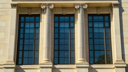 Fototapeta premium Federal Reserve building facade standing strong and secure, symbolizing economic stability and the central role of financial institutions in modern society.