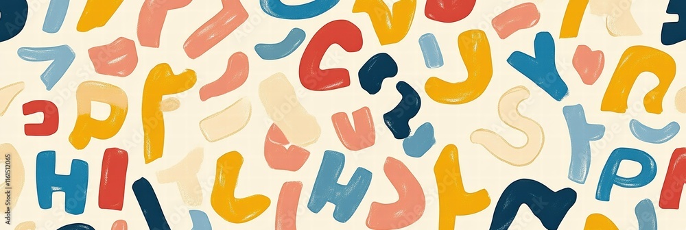 Leinwandbilder stylized alphabet pattern featuring vibrant colors and playful shapes in a lively design. generative