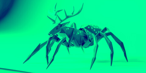 Fototapeta premium Creepy Paper Deer Combine WIth Spider Genetics