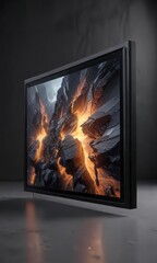 Fototapeta premium High definition screen with minimal bezels on a black aluminum frame, material, gadget