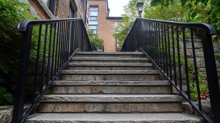 Quebec City typical outdoor staircase