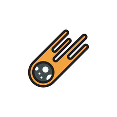 Meteor flat icon vector design illustration. Asteroid icon, solar system vector design illustration. 