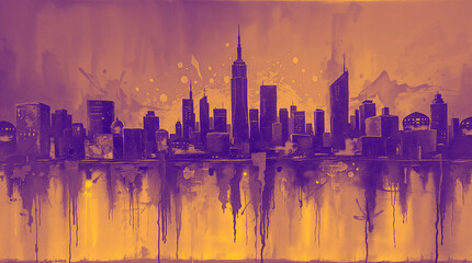 Obraz premium Silhouette Of Skyscrapers