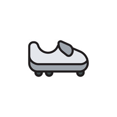 Soccer shoes flat icon, football equipment design illustration. 