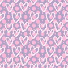 Valentine hearts seamless 14 February love pattern for wrapping paper